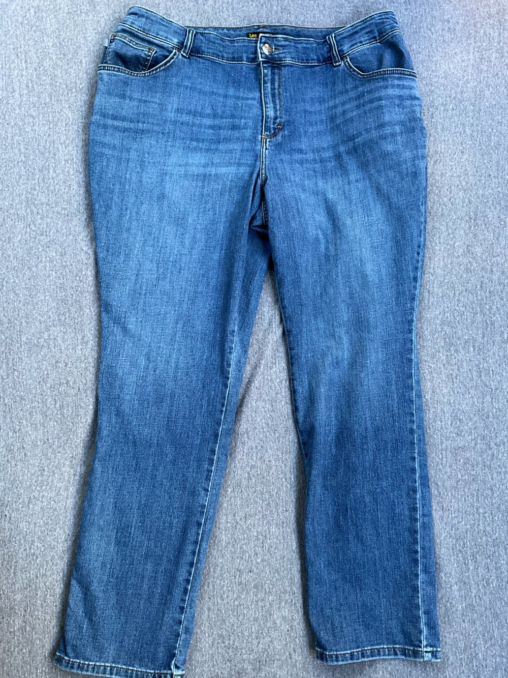 Lee Plus Relaxed Fit Straight Leg Jeans Size 20W Long Mid Ris